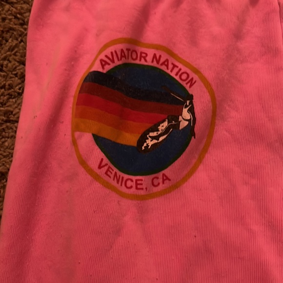 Womens Aviator Nation Sweatpants Neon pink Size Medium - Picture 3 of 8